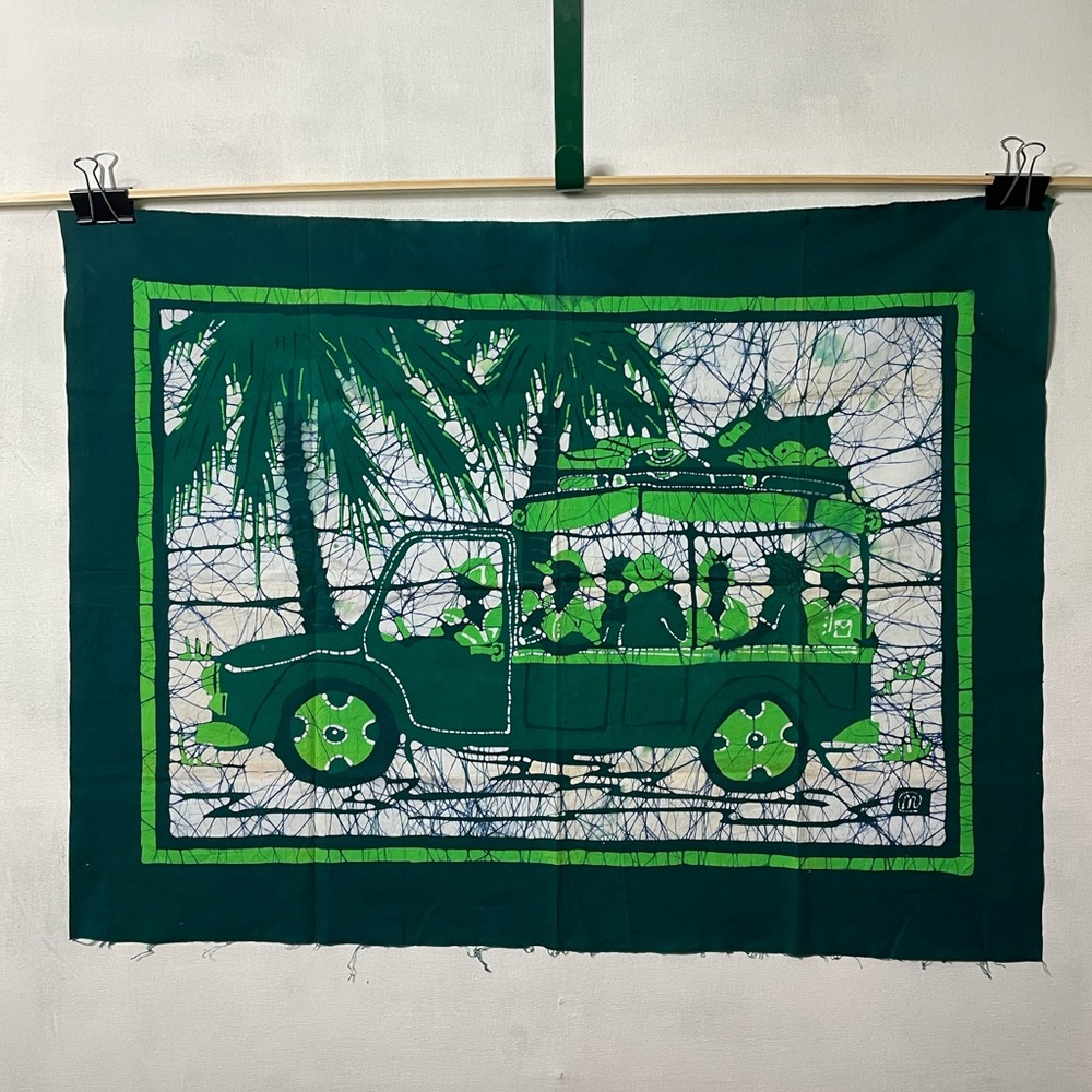 Batik wax-resist tapestry artwork fabric poster